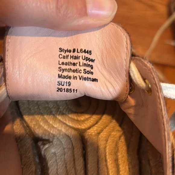 J Crew calf hair lace up espadrille sneakers in Rich Mahogany leopard print - Picture 15 of 16